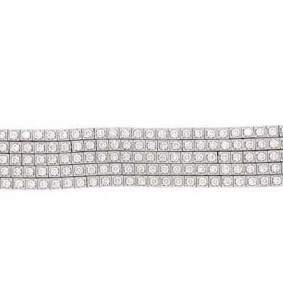 Gregg Ruth Women's Five Row Tennis Diamond Bracelet In White In Silver