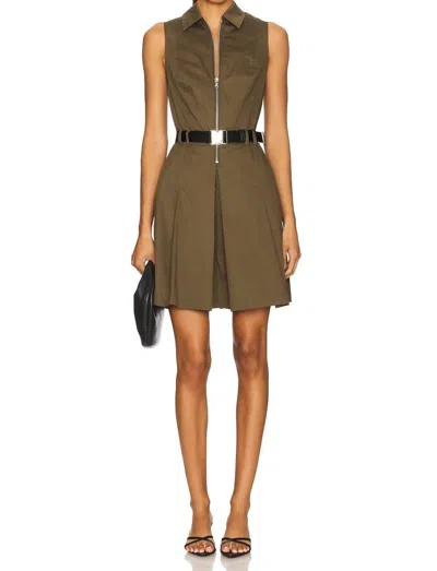 L'agence Sima Mini Shirt Dress In Pine In Silver