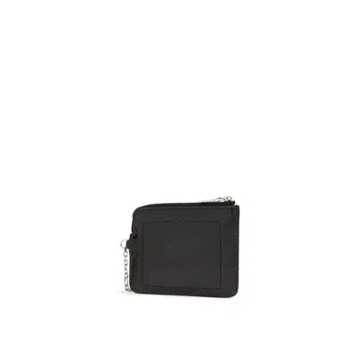 Alexander Mcqueen T-bar Zip Coin Leather Pouch In Black