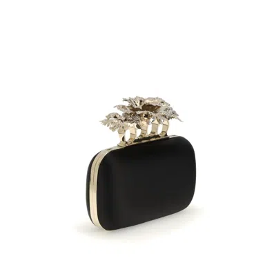 Alexander Mcqueen Women Carnation Knuckle Clutch In Black
