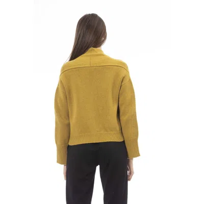 Alpha Studio Yellow Merino Wool Cardigan In Yellow