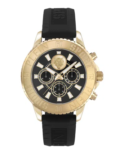 Plein Sport Glam Chrono Silicone Watch In Black