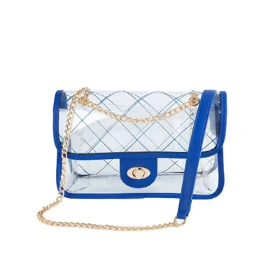 Bella Chic Women's Quilted Clear Pvc Bag In Navy In Blue