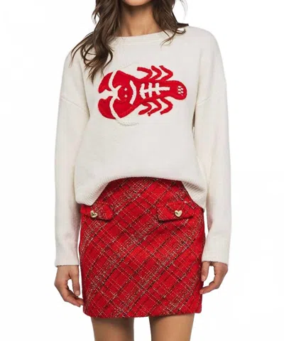 Urban Daizy Embroidered Nautical Statement Sweater In Ivory In Neutral