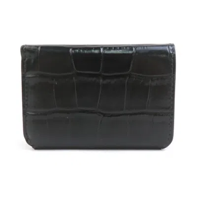 Pre-owned Balenciaga Black Leather Wallet (tri-fold) ()