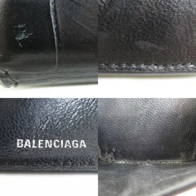Pre-owned Balenciaga Black Leather Wallet (tri-fold) ()