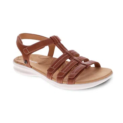 Revere Women's Bronte Leather Sandals In Cognac In Multi