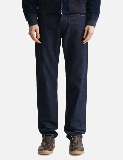 Stone Island Regular-straight-fit Five-pocket Jeans With Rinsed Finish In Blue