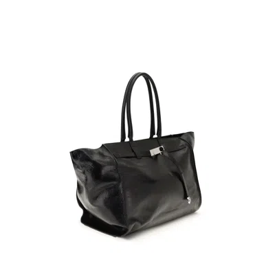 Benedetta Bruzziches Glossy Finish Shoulder Bag With Front Strap In Black