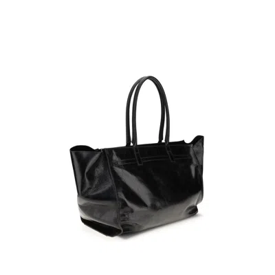 Benedetta Bruzziches Glossy Finish Shoulder Bag With Front Strap In Black