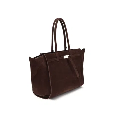 Benedetta Bruzziches Bordeaux Handbag With Winged Silhouette In Brown