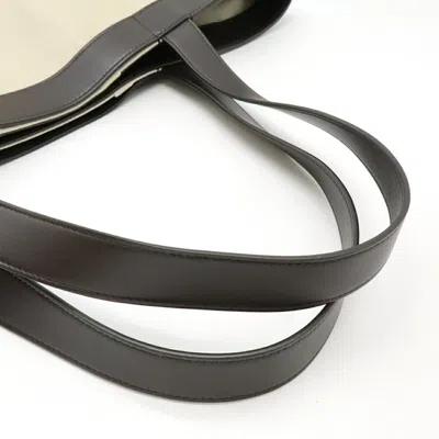 Pre-owned Bottega Veneta Beige Dark Brown Grayish Canvas Leather Tote Bag ()