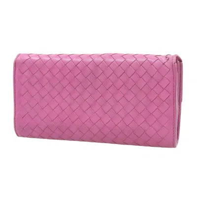 Pre-owned Bottega Veneta Purple Intrecciato Long Wallet (bi-fold) ()
