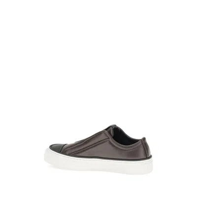 Brunello Cucinelli Black Rubber Low Top Women's Sneakers In Gray