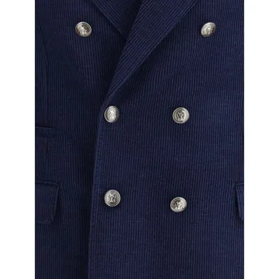 Brunello Cucinelli Men Deconstructed One-and-a-half-breasted Corduroy Blazer In Blue