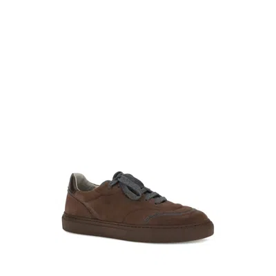 Brunello Cucinelli Brown Rubber Low Top Women's Sneakers In Brown