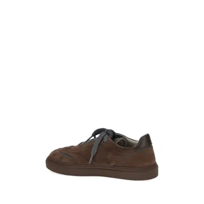Brunello Cucinelli Brown Rubber Low Top Women's Sneakers In Brown