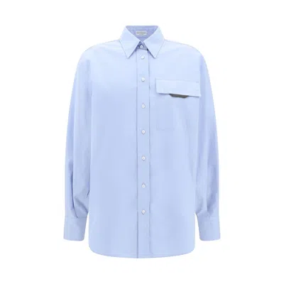 Brunello Cucinelli Women Shirt With Iconic Jewelry Detail In Blue