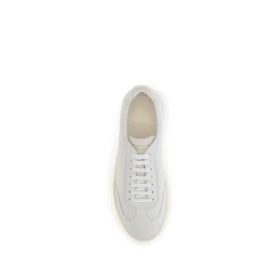 Brunello Cucinelli Men Deer Leather Sneakers With Grain In White