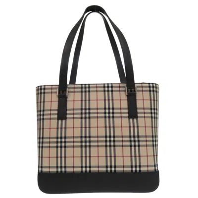Pre-owned Burberry Beige Nylon Canvas Leather Tote Bag () In Sand