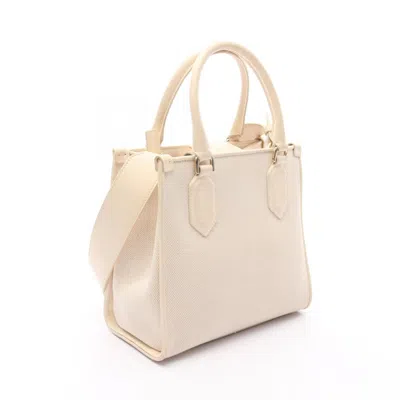 Pre-owned Bvlgari Beige Canvas Leather Tote Bag () In Sand