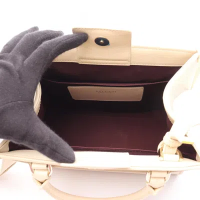 Pre-owned Bvlgari Beige Canvas Leather Tote Bag () In Sand