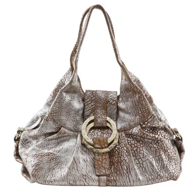 Pre-owned Bvlgari Brown Silver Leather Tote Bag ()