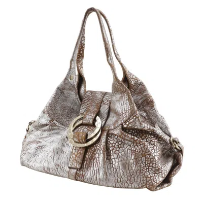 Pre-owned Bvlgari Brown Silver Leather Tote Bag ()