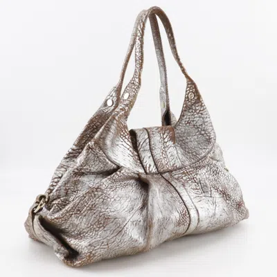 Pre-owned Bvlgari Brown Silver Leather Tote Bag ()