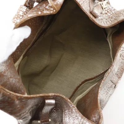 Pre-owned Bvlgari Brown Silver Leather Tote Bag ()