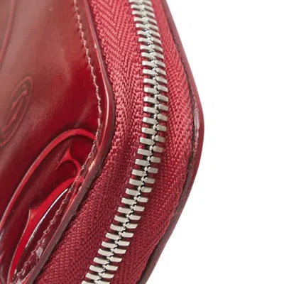 Pre-owned Cartier Happy Birthday Red Color Leather Long Wallet (bi-fold) ()