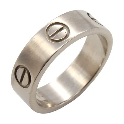 Pre-owned Cartier Love Silver White Gold (18k) Band Ring ()