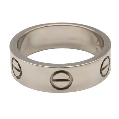 Pre-owned Cartier Love Silver White Gold (18k) Band Ring ()