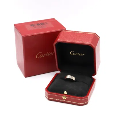 Pre-owned Cartier Love Silver White Gold (18k) Band Ring ()