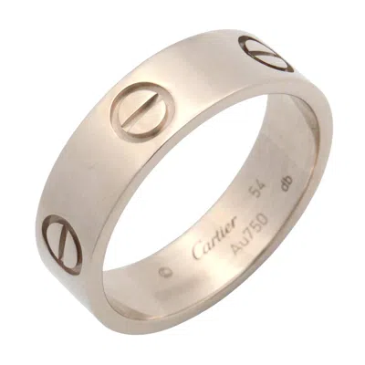 Pre-owned Cartier Love Silver White Gold (18k) Band Ring ()