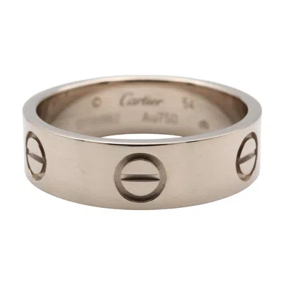 Pre-owned Cartier Love Silver White Gold (18k) Band Ring ()