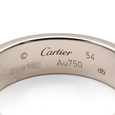 Pre-owned Cartier Love Silver White Gold (18k) Band Ring ()