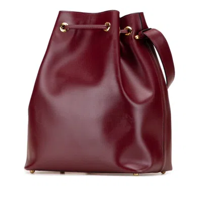 Pre-owned Cartier Must Bordeaux Wine Red Leather Shoulder Bag () In Burgundy