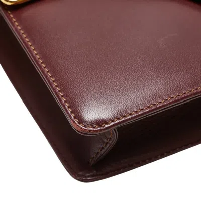 Pre-owned Cartier Must Bordeaux Wine Red Leather Shoulder Bag () In Burgundy