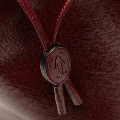 Pre-owned Cartier Must Bordeaux Wine Red Leather Shoulder Bag () In Burgundy