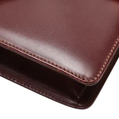 Pre-owned Cartier Must Bordeaux Wine Red Leather Shoulder Bag () In Burgundy