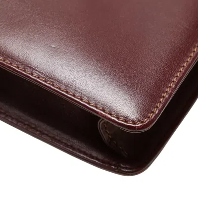 Pre-owned Cartier Must Bordeaux Wine Red Leather Shoulder Bag () In Burgundy