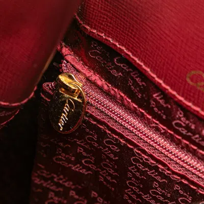 Pre-owned Cartier Must Bordeaux Wine Red Leather Shoulder Bag () In Burgundy