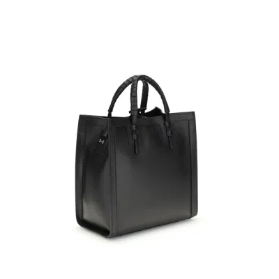 Casadei Love Leather Tote Strap Logo Embellished In Black