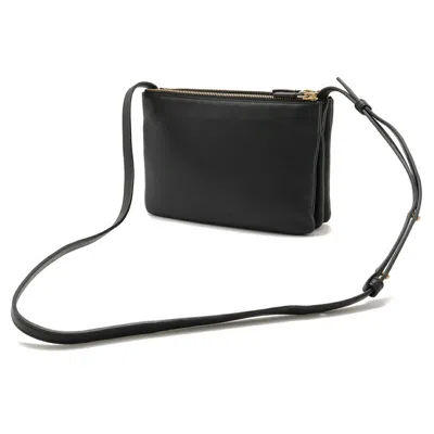 Pre-owned Celine Black Leather Pochette Shoulder Bag ()