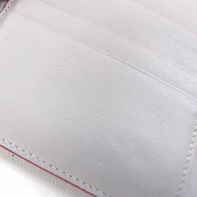 Pre-owned Celine Light Gray Red Color Leather Wallet (bi-fold) ()