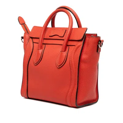 Pre-owned Celine Luggage Red Color Leather Handbag Shoulder Bag ()