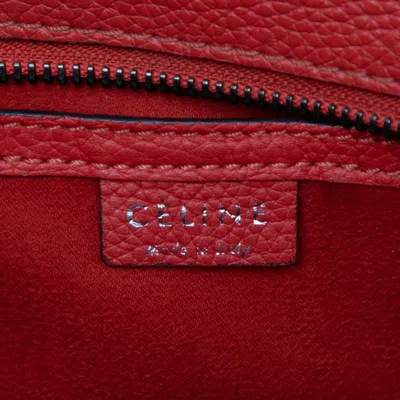 Pre-owned Celine Luggage Red Color Leather Handbag Shoulder Bag ()