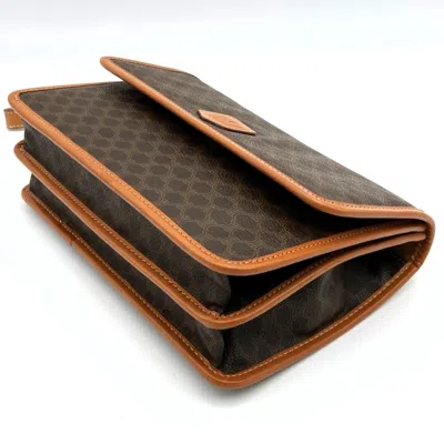 Pre-owned Celine Macadam Brown Pvc Leather Clutch Bag Pouch ()