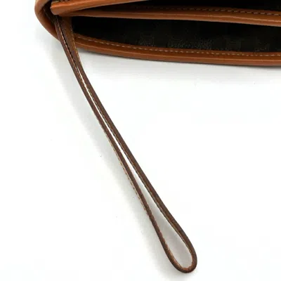 Pre-owned Celine Macadam Brown Pvc Leather Clutch Bag Pouch ()